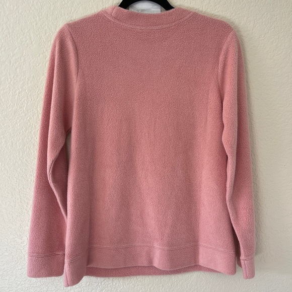 0309 - DENIM&CO Women’s Comfort Zone Baby Sherpa Crewneck Pullover Blush Pink - Picture 5 of 5